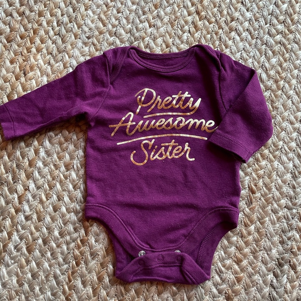 “Pretty Awesome Sister” Long sleeve onesie